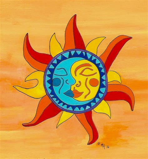 Sun And Moon Print, Mexican Folk Art, Kitchen Decor, MargoVangoghCreates, Colorful Mexican Wall ...