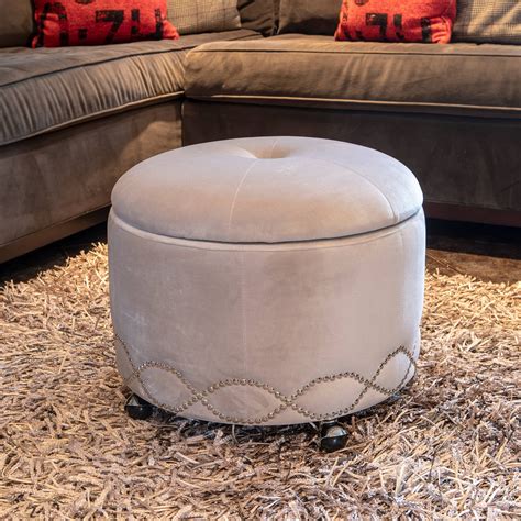 UPHOLSTERED STORAGE OTTOMAN W/ WHEELS - Walmart.com - Walmart.com