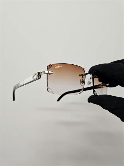 Cartier Diamond Cut Cartier White Buffalo Horn Sunglasses (Buffs) | Grailed