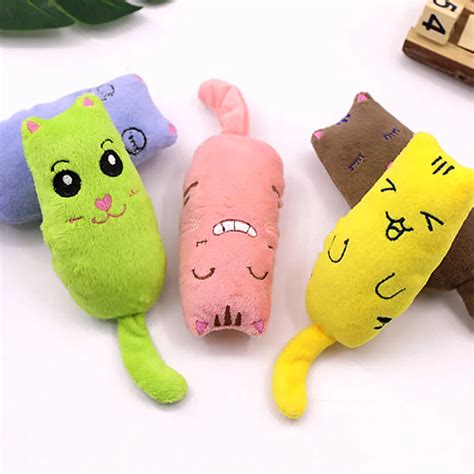Funny Interactive Plush Cat Toy Kitten Chewing Bite Teeth Grinding Catnip Mint Pets Toys E2S-in ...