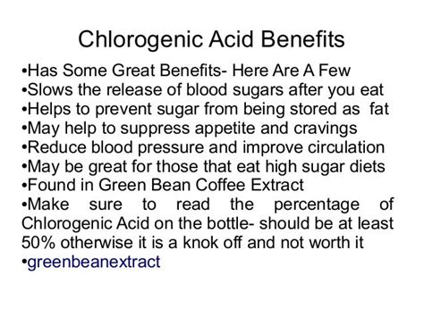 Chlorogenic Acid Benefits