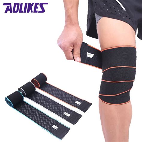 1PCS 150*8 CM Sports Wrapped Compression Protective Knee Bandages Elastic WeightLifting Fitness ...