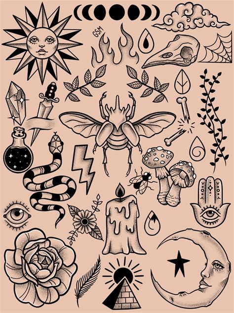 22 Ideas De Flash Tattoo Design En 2021 Tatuajes Retro Disenos De ...