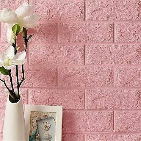 Pink 3D Brick Wallpaper for Walls Living Room Bedroom Furniture Kitchen at Rs 110/sq ft | Surat ...