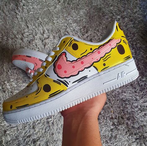 Custom Nike air force 1 Spongebob squarepants Cartoon Hand | Etsy