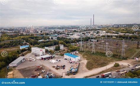 Industrial zone aerial stock image. Image of factory - 132193291