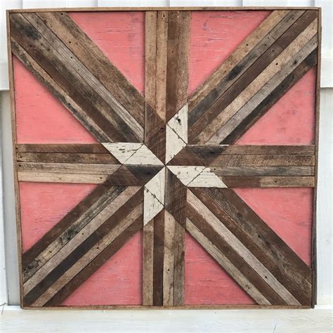 This one I call “Starburst”. I just love the coral color coupled with the raw reclaimed wood. 🌟🌟 ...