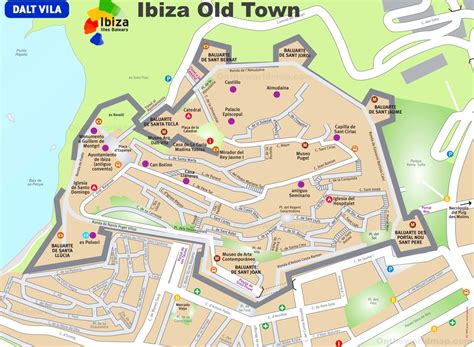 Ibiza Old Town Map (Dalt Vila) - Ontheworldmap.com