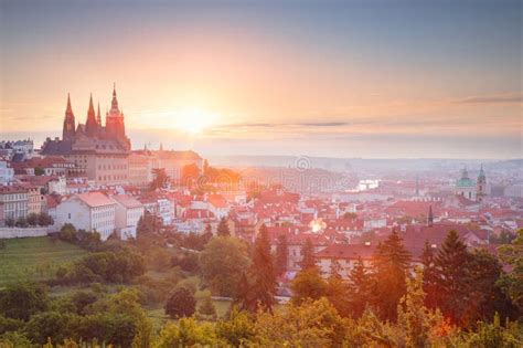 Prague, Czech Republic at Summer Sunrise. Stock Photo - Image of ...