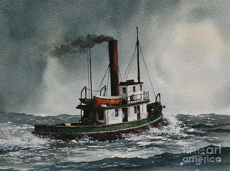 Tugboat Painting at PaintingValley.com | Explore collection of Tugboat ...