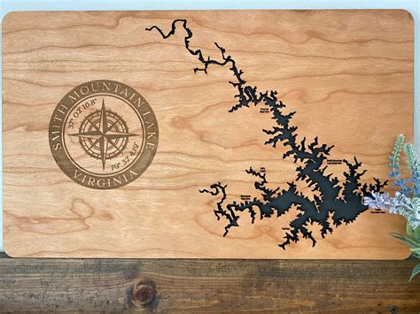 Smith Mountain Lake Virginia Custom Wood Map | Wooden Wall Map | Virginia Gift