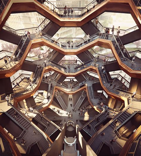 thomas heatherwick unveils 'vessel' for NY's hudson yards