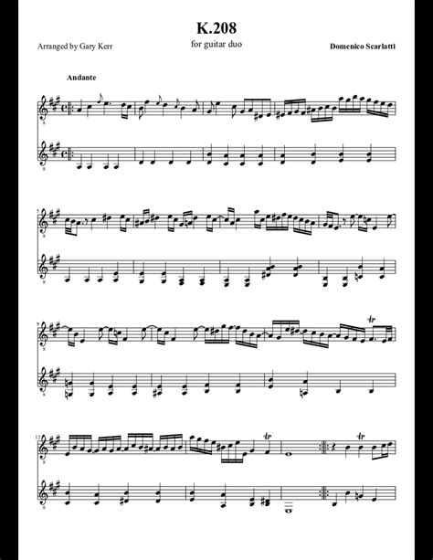 K.208, Domenico Scarlatti sheet music download free in PDF or MIDI