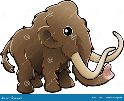 Cute Woolly Mammoth Illustrati Stock Vector - Illustration of ancient, mammal: 5078891