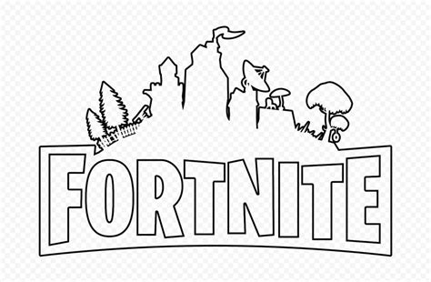 HD Black Outline Fortnite Logo Silhouette PNG | Citypng