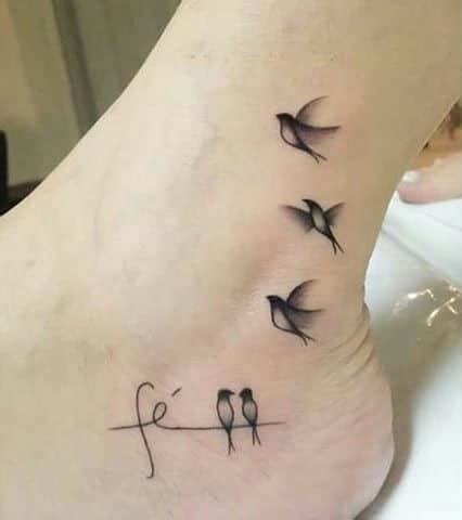 Two Birds Flying Tattoo