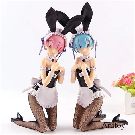 Re:life in a Different World from Zero Re: Zero Rem Ram Bunny Girl Doll PVC Anime Action Figures ...