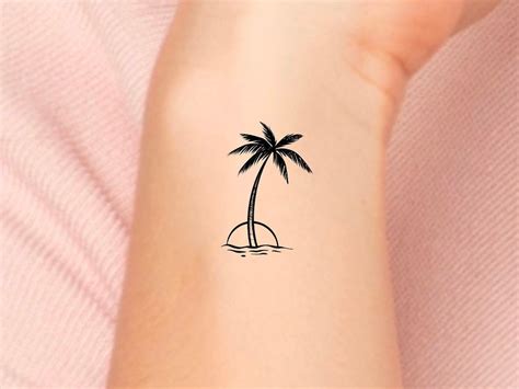 Palm Tree Temporary Tattoo / Small Palm Tree Tattoo / Tiny Palm Tree Tattoo / Hip Tattoo / Beach ...