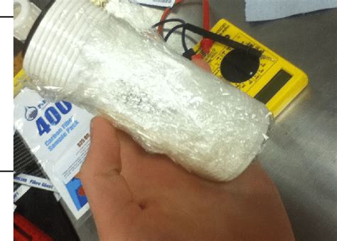 This displays the physical salt bridge that will be used. Plastic wrap ...