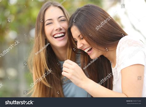 Two Happy Woman Friends Laughing Together Stock Photo 350571263 | Shutterstock