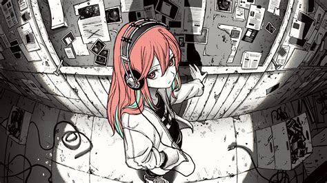 Headphones Anime Original - 4K Ultra HD Wallpaper by omao