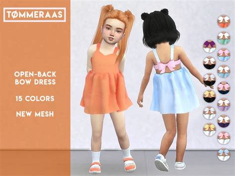 Open-Back Bow Dress | Sims 4 toddler clothes, Sims 4 cc kids clothing ...