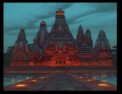 Hindu Temple , Matt Mooney on ArtStation at https://www.artstation.com/artwork/Z5oov1 | Hindu ...