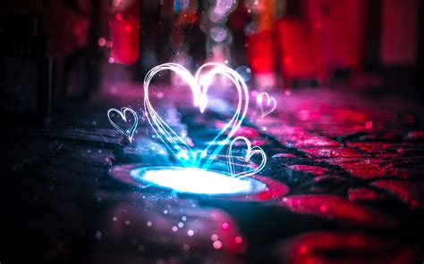 Neon Love Hearts 4K Wallpapers | HD Wallpapers | ID #22595