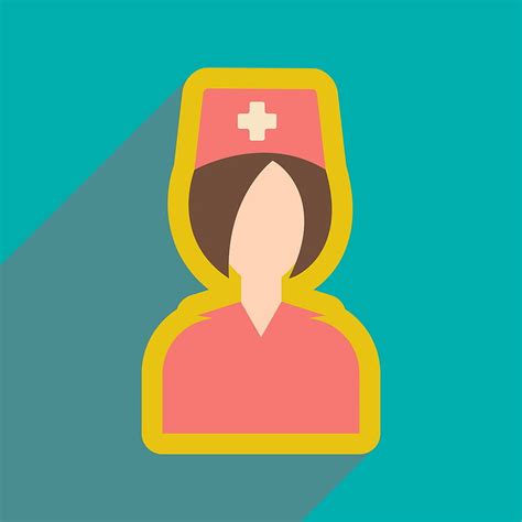 Flat icon with long shadow doctor nurse vector eps ai | UIDownload