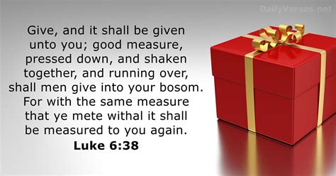 December 14, 2020 - Bible verse of the day (KJV) - Luke 6:38 ...