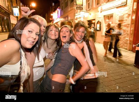 a group of young women out on the town on a saturday night in Stock Photo: 5449139 - Alamy