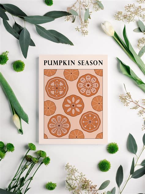 Printable Folk Art Pumpkin Season Patterns Fall Autumn - Etsy