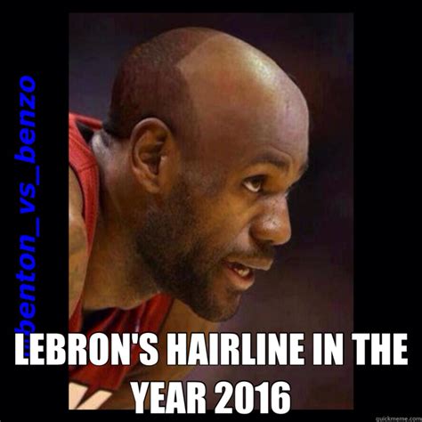 LEBRON'S HAIRLINE IN THE YEAR 2016 - hairline - quickmeme