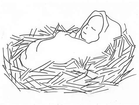 Baby Jesus In Manger Drawing at GetDrawings | Free download