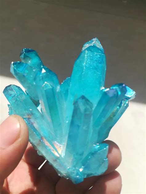 120g natural blue crystal Stone cluster beautiful blue aura angel ...