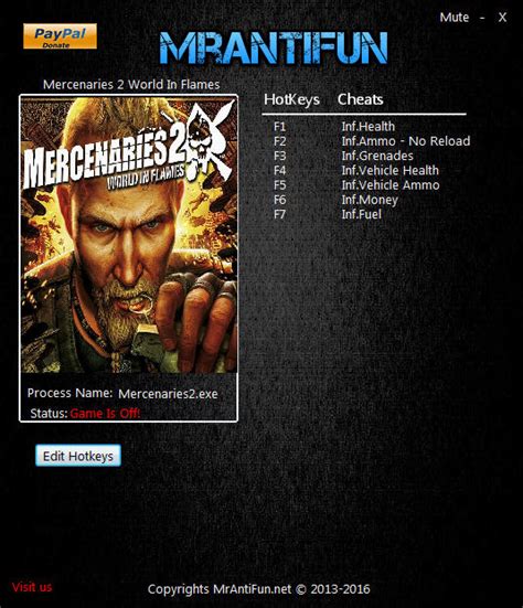 Mercenaries 2: World in Flames Trainer +8 v04.03.2017 MrAntiFun ...