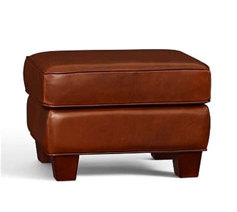Irving Leather Storage Ottoman | Pottery Barn