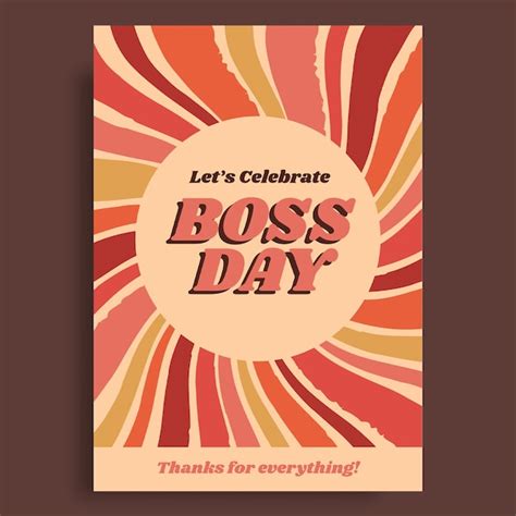 Premium Vector | Retro let's celebrate boss day card