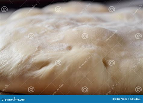 Close-up of Pizza Dough, with Visible Layers and Kneaded Texture Stock ...