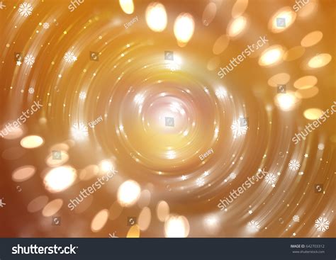 Christmas Gold Background Falling Snowflakes Illustration Stock Illustration 642703312