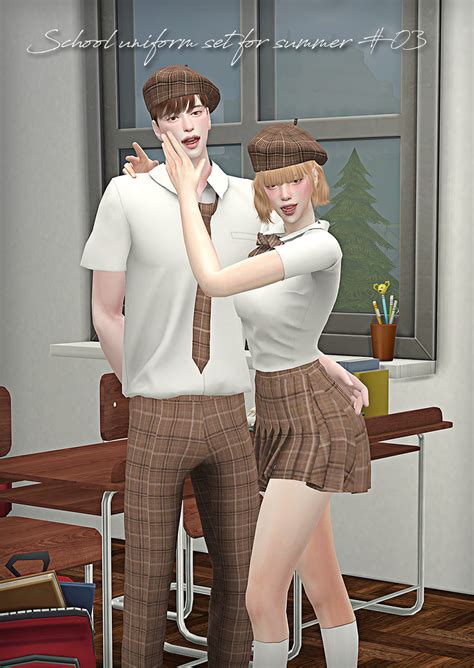 [MALE] SCHOOL UNIFORM SET for summer | Sims 4 men clothing, Sims 4 dresses, Sims 4 clothing