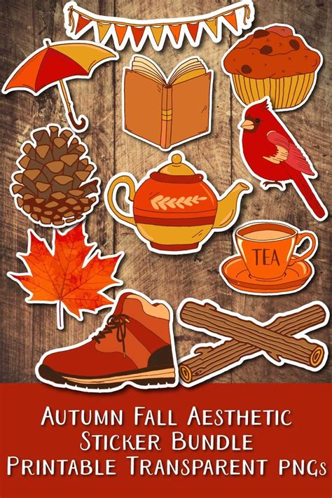 Autumn Fall Aesthetic Stickers | Thanksgiving Sticker Bundle (1678665 ...