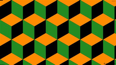 Wallpaper 3d cubes green orange black #ff8c00 #228b22 #000000 255° 219px