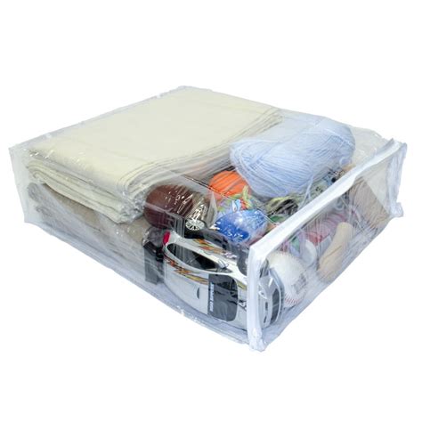 Heavy Duty Vinyl Zippered Closet Storage Bags (Clear) (15" x 18" x 5") for Sweaters, Blankets ...