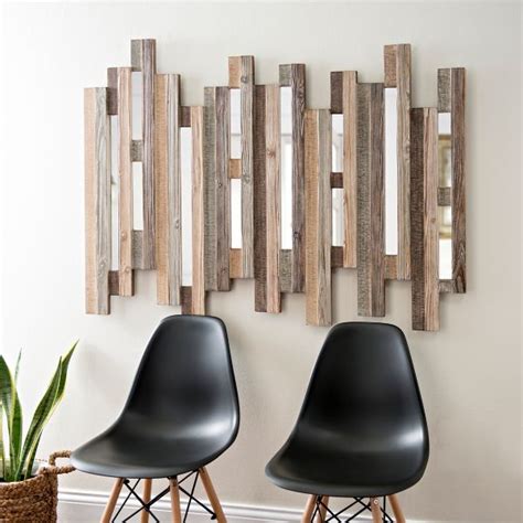 Natural Wooden Planks Mirrored Wall Plaque from Kirkland's | Planked wall art, Mirror wall, Wood ...