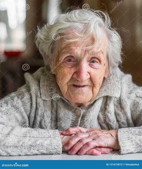 Portrait of a Very Old Woman. Stock Photo - Image of isolated, head ...