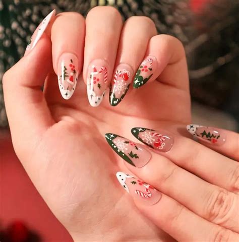 20 Adorable Christmas Almond Nail Ideas You’ll Love This Season - Dazzlicious