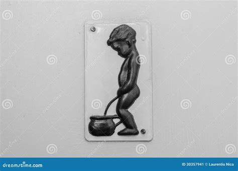 Little Boy Toilet Sign stock image. Image of label, stand - 30357941