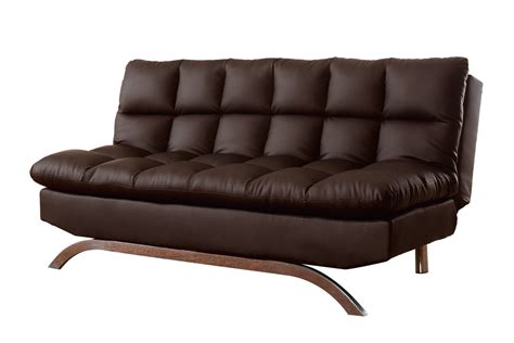 Comfy Cushioned Tufted Futon Sofa Bed Dark Brown - Walmart.com ...