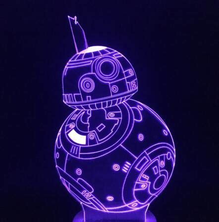 YANGHX 3d Lamp Star Wars Robot BB8 BB8 3D Touch Lamp Touch Dimming Desk Table Led Lamp Perfect ...